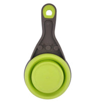 HKM-716243 3-in-1 Multi-Function Dog Food Spoon - Green and Black, Perfect for Scooping, Serving, and Sealing