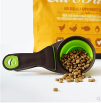 HKM-716243 3-in-1 Multi-Function Dog Food Spoon - Green and Black, Perfect for Scooping, Serving, and Sealing