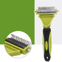 HKM-555603 Double-Sided Pet Knot Comb for Cats and Dogs - TPR/PP/Stainless Steel Cleaning Tool
