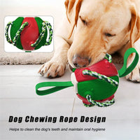 HKM-475539 Interactive Dog Football Soccer Ball - Multifunctional Training and Teething Toy, Durable Outdoor Play for Pets