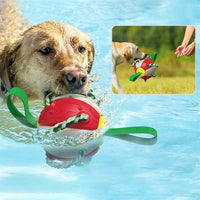 HKM-475539 Interactive Dog Football Soccer Ball - Multifunctional Training and Teething Toy, Durable Outdoor Play for Pets