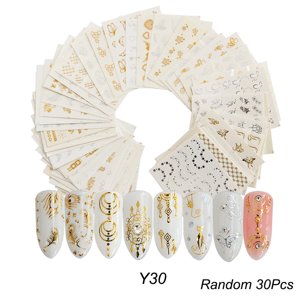 HKM-859155 Lace Flower Nail Art Sticker Set - 18 to 68 Pieces in Colorful Designs