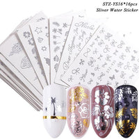 HKM-859155 Lace Flower Nail Art Sticker Set - 18 to 68 Pieces in Colorful Designs