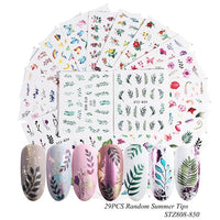HKM-859155 Lace Flower Nail Art Sticker Set - 18 to 68 Pieces in Colorful Designs