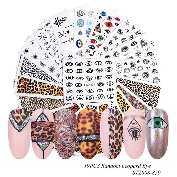 HKM-859155 Lace Flower Nail Art Sticker Set - 18 to 68 Pieces in Colorful Designs