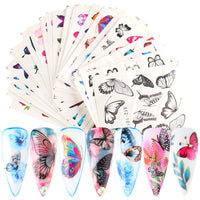 HKM-859155 Lace Flower Nail Art Sticker Set - 18 to 68 Pieces in Colorful Designs