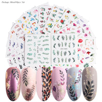 HKM-859155 Lace Flower Nail Art Sticker Set - 18 to 68 Pieces in Colorful Designs