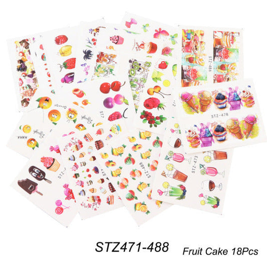 HKM-859155 Lace Flower Nail Art Sticker Set - 18 to 68 Pieces in Colorful Designs
