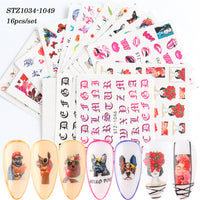 HKM-859155 Lace Flower Nail Art Sticker Set - 18 to 68 Pieces in Colorful Designs