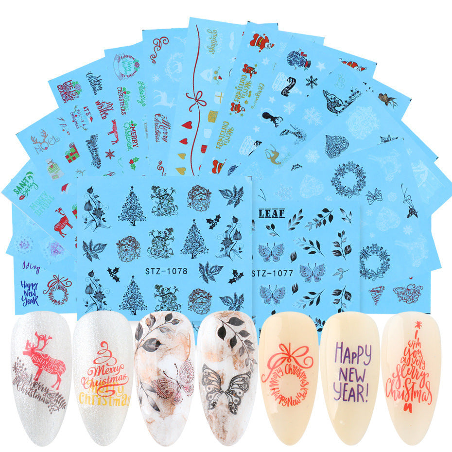 HKM-859155 Lace Flower Nail Art Sticker Set - 18 to 68 Pieces in Colorful Designs
