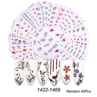 HKM-859155 Lace Flower Nail Art Sticker Set - 18 to 68 Pieces in Colorful Designs