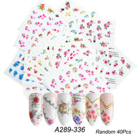 HKM-859155 Lace Flower Nail Art Sticker Set - 18 to 68 Pieces in Colorful Designs