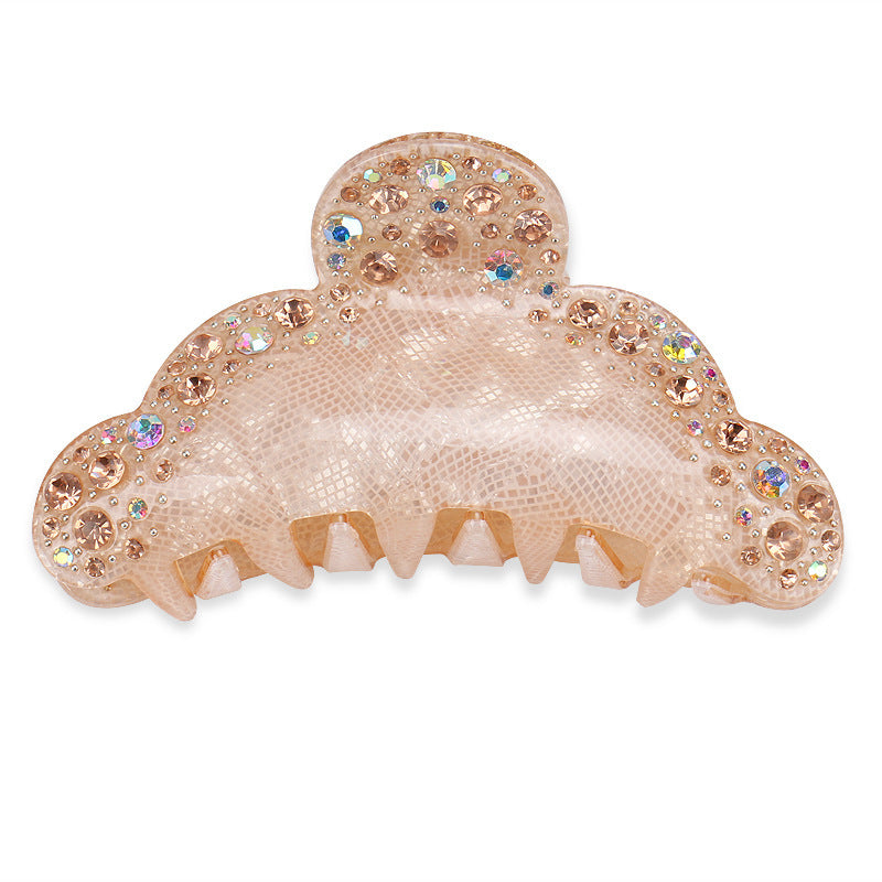 HKM-340563 Acrylic Shark Hair Clip in Pink and Gold - Handmade Stylish Accessory