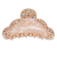HKM-340563 Acrylic Shark Hair Clip in Pink and Gold - Handmade Stylish Accessory