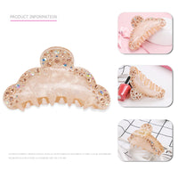 HKM-340563 Acrylic Shark Hair Clip in Pink and Gold - Handmade Stylish Accessory