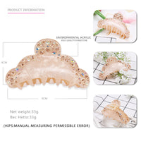 HKM-340563 Acrylic Shark Hair Clip in Pink and Gold - Handmade Stylish Accessory