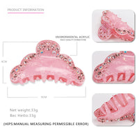 HKM-340563 Acrylic Shark Hair Clip in Pink and Gold - Handmade Stylish Accessory