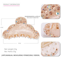 HKM-340563 Acrylic Shark Hair Clip in Pink and Gold - Handmade Stylish Accessory