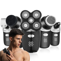 HKM-136531 Rechargeable 3D Rotary Shaver with Cleansing Brush and Grooming Attachments