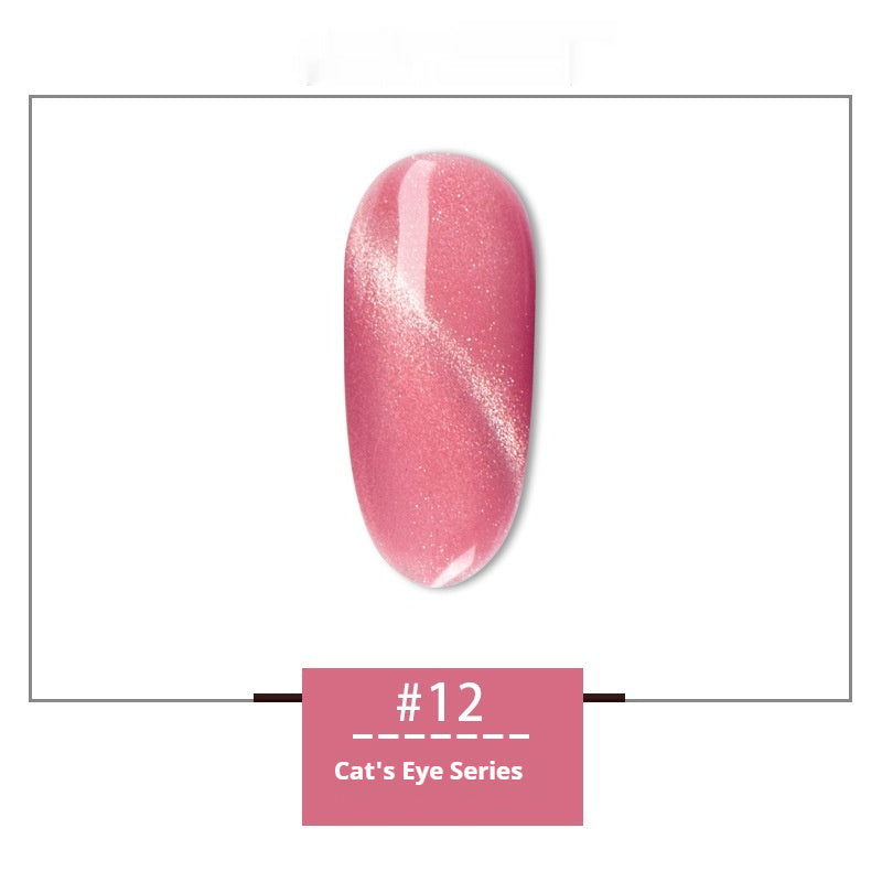 HKM-120147 Rainbow Cat Eye Nail Polish Gel - 30 Vibrant Colors, 12ml, Smudge Resistant