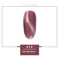 HKM-120147 Rainbow Cat Eye Nail Polish Gel - 30 Vibrant Colors, 12ml, Smudge Resistant