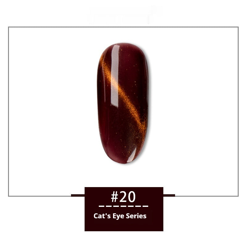 HKM-120147 Rainbow Cat Eye Nail Polish Gel - 30 Vibrant Colors, 12ml, Smudge Resistant
