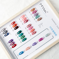 HKM-120147 Rainbow Cat Eye Nail Polish Gel - 30 Vibrant Colors, 12ml, Smudge Resistant