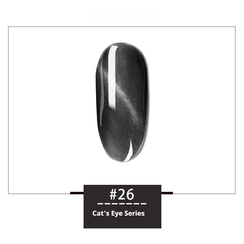 HKM-120147 Rainbow Cat Eye Nail Polish Gel - 30 Vibrant Colors, 12ml, Smudge Resistant