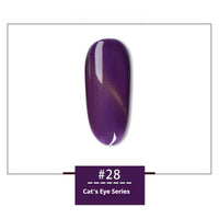 HKM-120147 Rainbow Cat Eye Nail Polish Gel - 30 Vibrant Colors, 12ml, Smudge Resistant