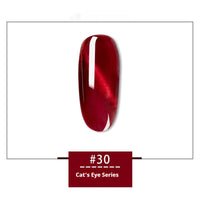 HKM-120147 Rainbow Cat Eye Nail Polish Gel - 30 Vibrant Colors, 12ml, Smudge Resistant