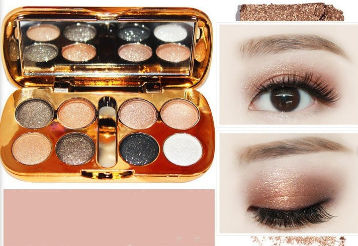 HKM-801107 LED Bear Bear 8-Color Pearly and Matte Eyeshadow Palette - 10g