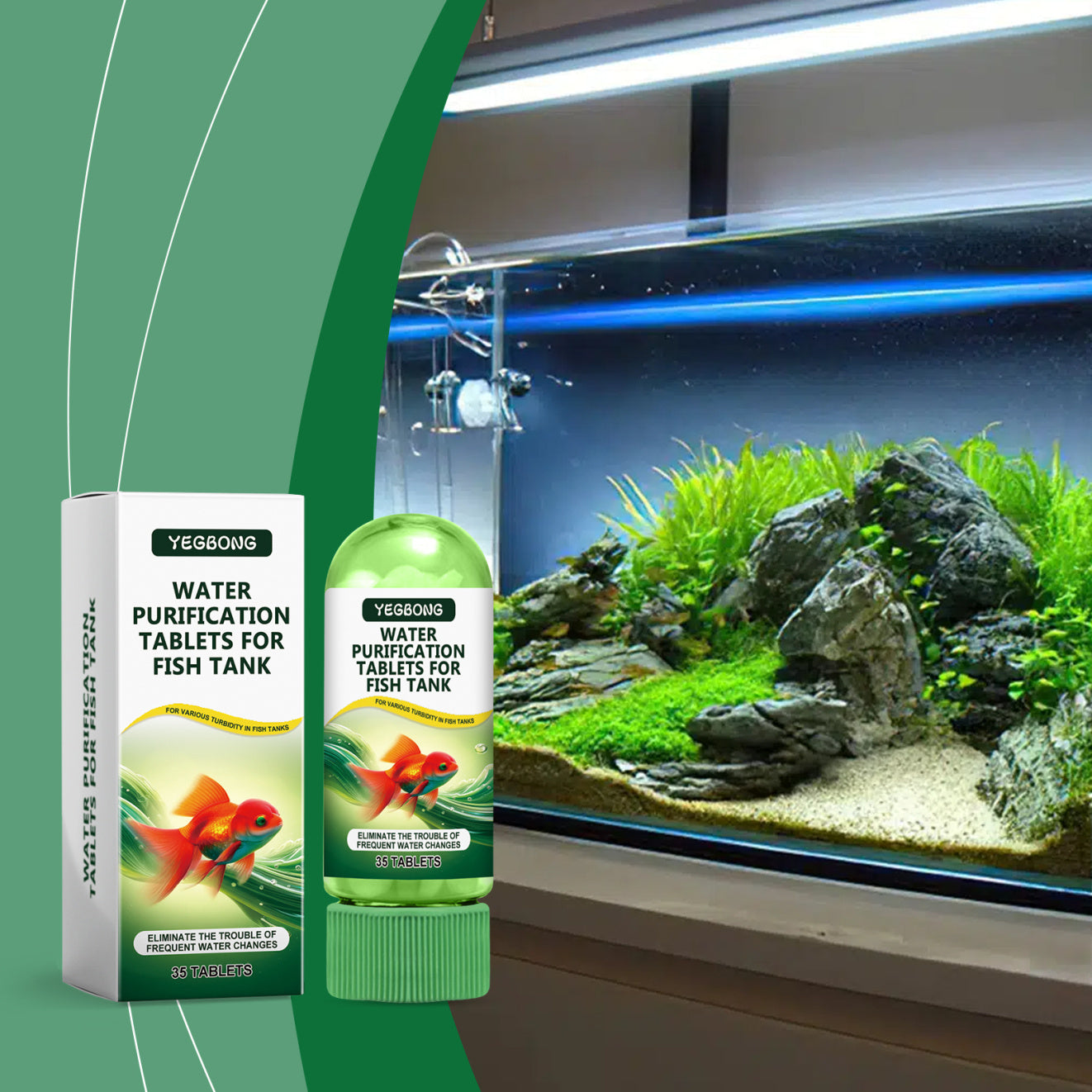 HKM-615635 Aquarium Water Purification Tablets for Clear & Safe Fish Tank Environment