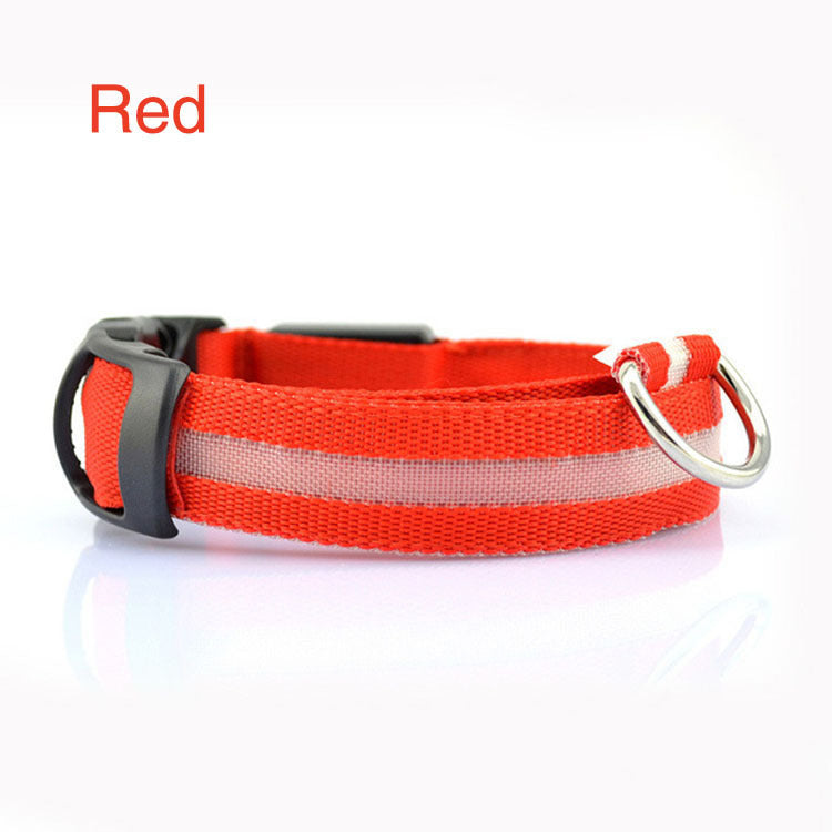 HKM-801427 LED Safety Dog Collar - Rechargeable, Waterproof, Multi-Color Light Modes for Nighttime Visibility and Fashion
