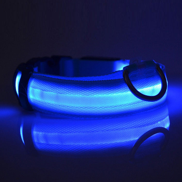 HKM-801427 LED Safety Dog Collar - Rechargeable, Waterproof, Multi-Color Light Modes for Nighttime Visibility and Fashion