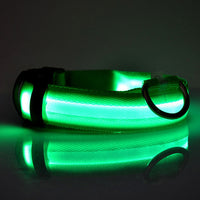 HKM-801427 LED Safety Dog Collar - Rechargeable, Waterproof, Multi-Color Light Modes for Nighttime Visibility and Fashion