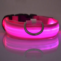 HKM-801427 LED Safety Dog Collar - Rechargeable, Waterproof, Multi-Color Light Modes for Nighttime Visibility and Fashion