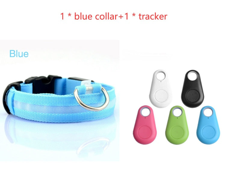 HKM-801427 LED Safety Dog Collar - Rechargeable, Waterproof, Multi-Color Light Modes for Nighttime Visibility and Fashion