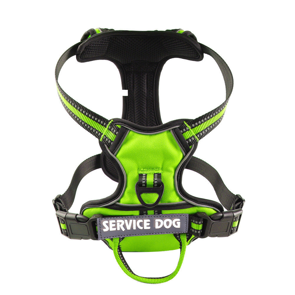 HKM-655187 Personalized Oxford Cloth Nylon Dog Chest Strap - Adjustable Fit in Blue, Black, Green