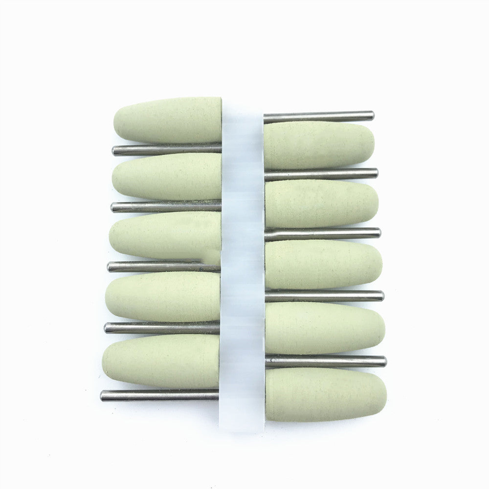 HKM-183379 Silicone Grinding Heads Set with Diamond Powder for Dental Polishing and Grinding - 10 Pieces