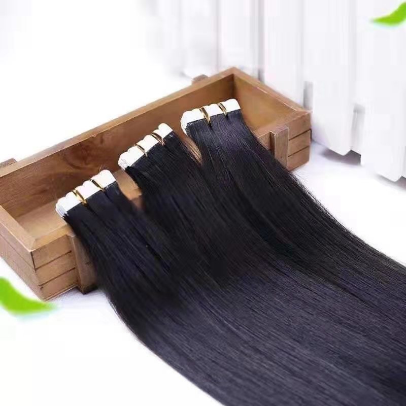 KTX-567635 Natural Black Straight Hair Wig - 30CM Real Human Hair, Iron-Friendly, Natural Scales