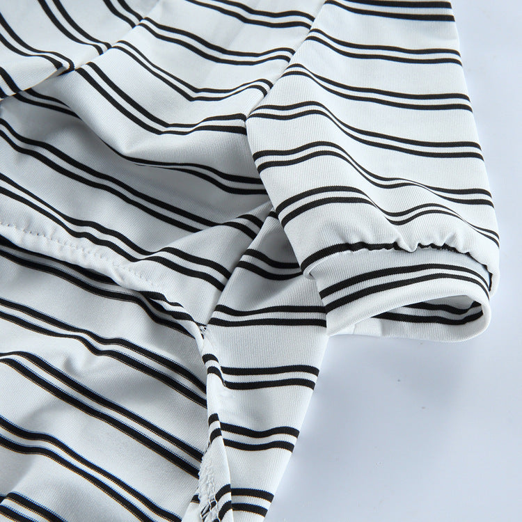 HKM-348627 Striped Summer Pajamas for Dogs - Lightweight Polyester Pet Clothing in Various Sizes