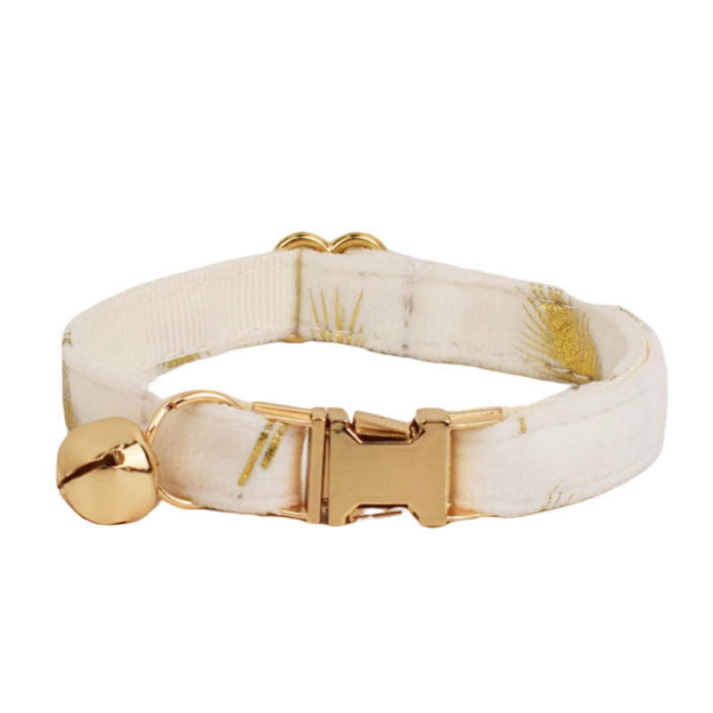 HKM-895123 Wine Red and Dark Blue Adjustable Cotton Cat Collars with Bow and Bell