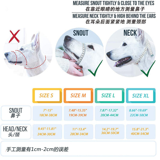 HKM-242707 Reflective Nylon Dog Muzzle for Anti-Barking and Anti-Biting ¨C Sizes S, M, L, XL in Red, Blue, and Orange
