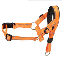 HKM-242707 Reflective Nylon Dog Muzzle for Anti-Barking and Anti-Biting ¨C Sizes S, M, L, XL in Red, Blue, and Orange