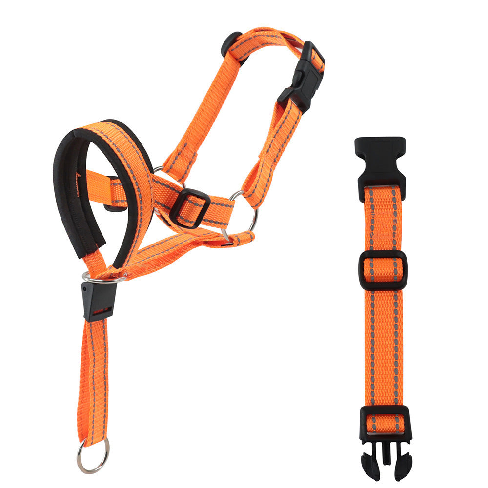 HKM-242707 Reflective Nylon Dog Muzzle for Anti-Barking and Anti-Biting ¨C Sizes S, M, L, XL in Red, Blue, and Orange