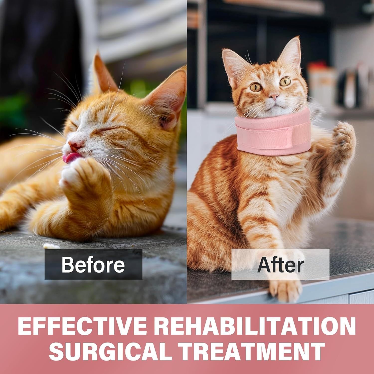 HKM-029971 Soft Cat and Dog Cone Collar for Post-Surgery Recovery Support - Adjustable Neck Brace for Comfortable Healing