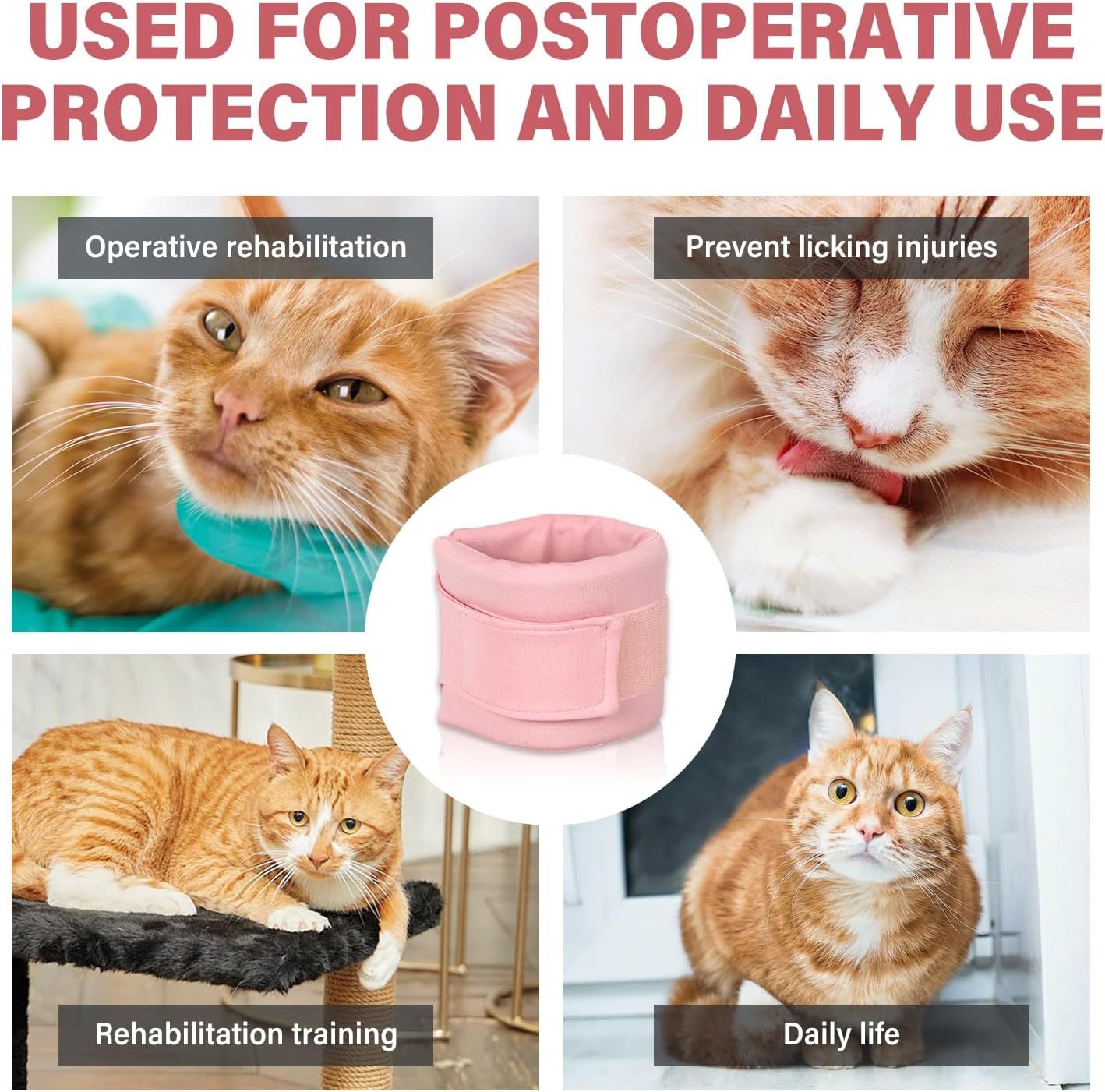 HKM-029971 Soft Cat and Dog Cone Collar for Post-Surgery Recovery Support - Adjustable Neck Brace for Comfortable Healing