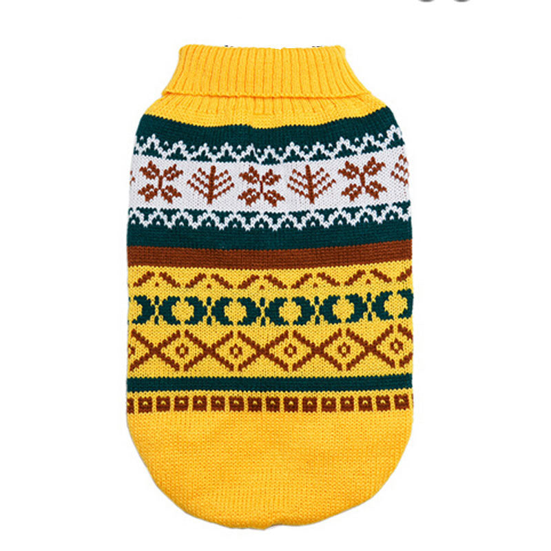 HKM-232211 Leaf Pattern Casual Pet Sweater in Various Colors for Comfort and Style
