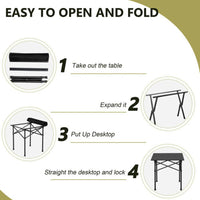 HKM-649747 Compact 50x50x50cm Black Folding Camping Table