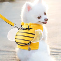 HKM-848339 Bee-themed Pet Suspender Set with Cat Harness and Leash for Stylish Walks